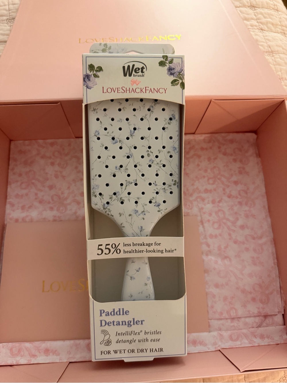 Wet Brush LoveShackFancy Floral Paddle Detangler - Blue Floral